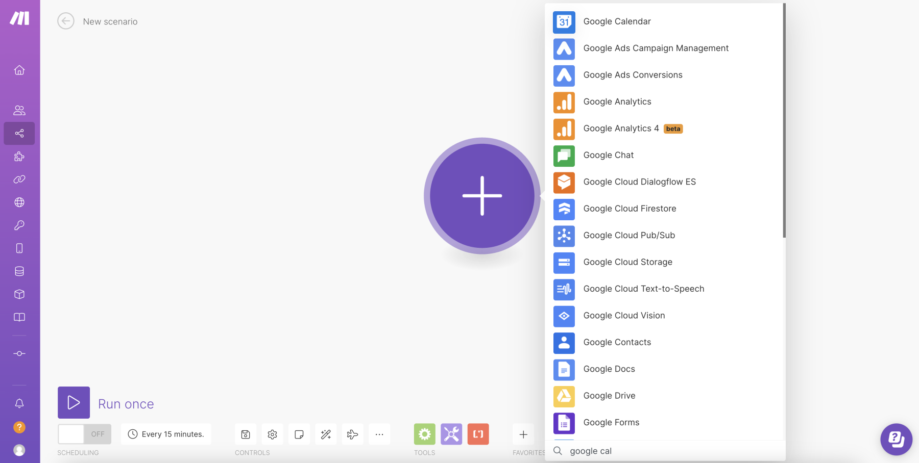 Search for Google Calendar trigger